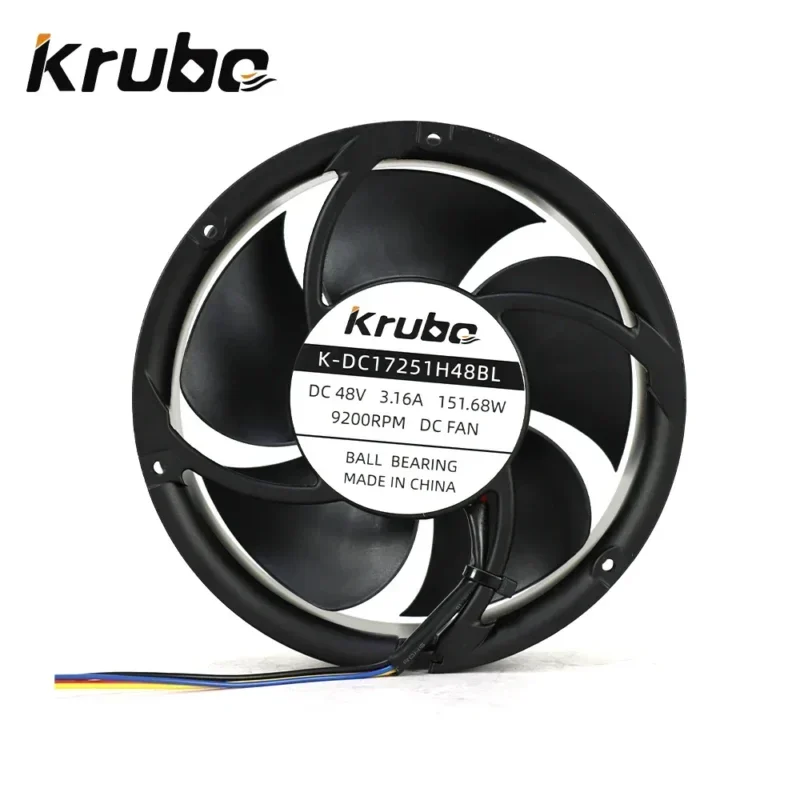 Krubo K-DC17251H48BL 172x172x51mm 48V 3.16A 9200RPM 151.68W 545.1CFM Compact Fan Axial Fan Fan