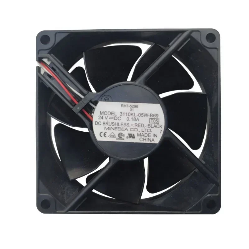 3110KL-05W-B69 NMB 80x80x25mm 8025 24V DC 0.18A 3.36W 40.2CFM 3400RPM 8cm Power Supply Small Fan