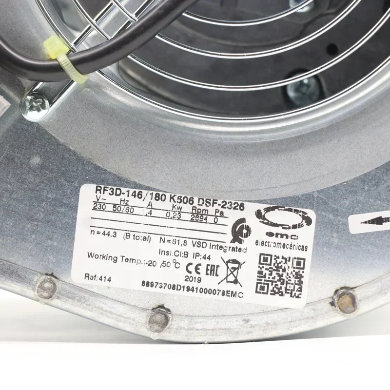 EMC RF3D-146-180 K506 DSF-2326 1.31A 230V AC 230W 2050RPM D2E146-AP47-C3 ABB Centrifugal Fan RF3D-146 EMC RF3D-146-180 K506 DSF-2326 1.31A 230V AC 230W 2050RPM D2E146-AP47-C3 ABB Centrifugal Fan RF3D-146