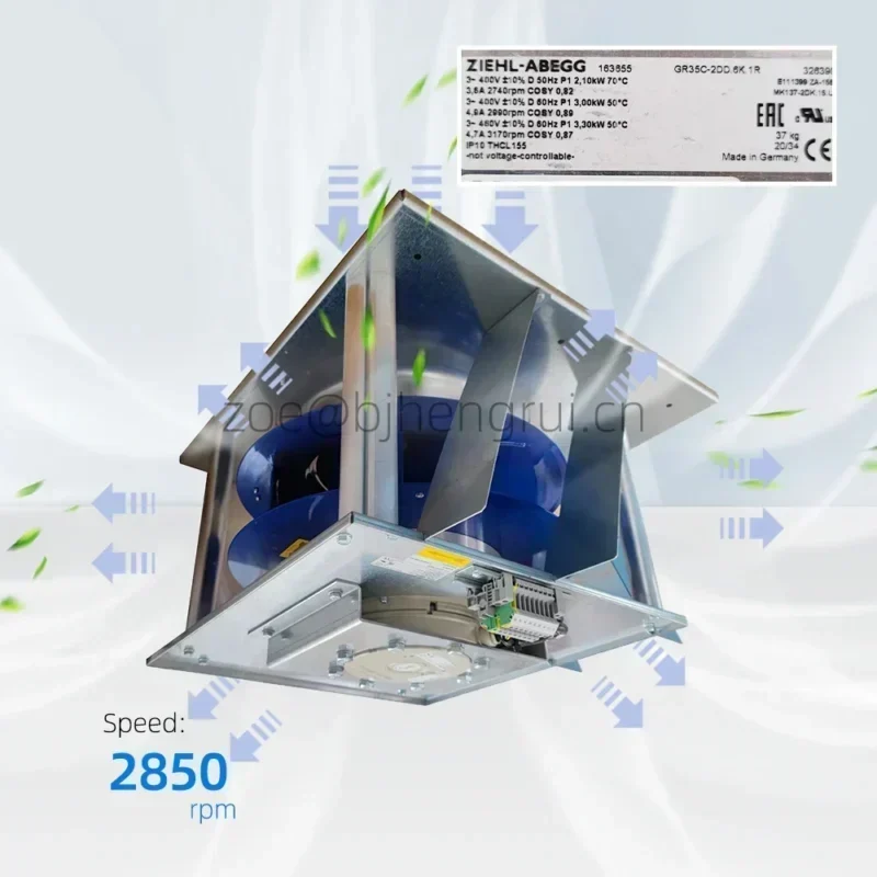 Ziehl-abegg GR35C-2DD.6N.1R 230V AC 2200W 2850RPM 3.9A 350mm Centrifugal Fan for ABB Ziehl-abegg GR35C-2DD.6N.1R 230V AC 2200W 2850RPM 3.9A 350mm Centrifugal Fan for ABB
