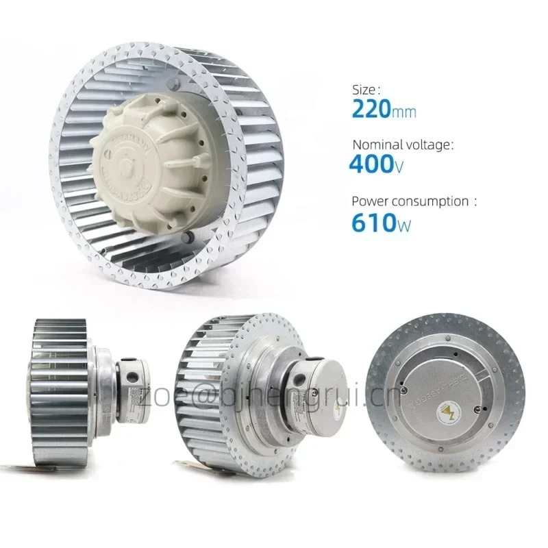 Ziehl-Abegg RE22P-2DK.3F.5R 400V AC 0.8A 490W 2320RPM 220mm Siemens Centrifugal Blower Ziehl-Abegg RE22P-2DK.3F.5R 400V AC 0.8A 490W 2320RPM 220mm Siemens Centrifugal Blower