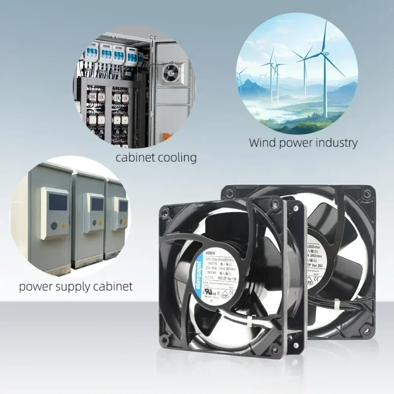 ebmpapst 4656N 12038 230V AC 120x120x38mm 12cm Wind Power Industrial Electrical Wind Circle Oven Axial Fan ebmpapst 4656N 12038 230V AC 120x120x38mm 12cm Wind Power Industrial Electrical Wind Circle Oven Axial Fan