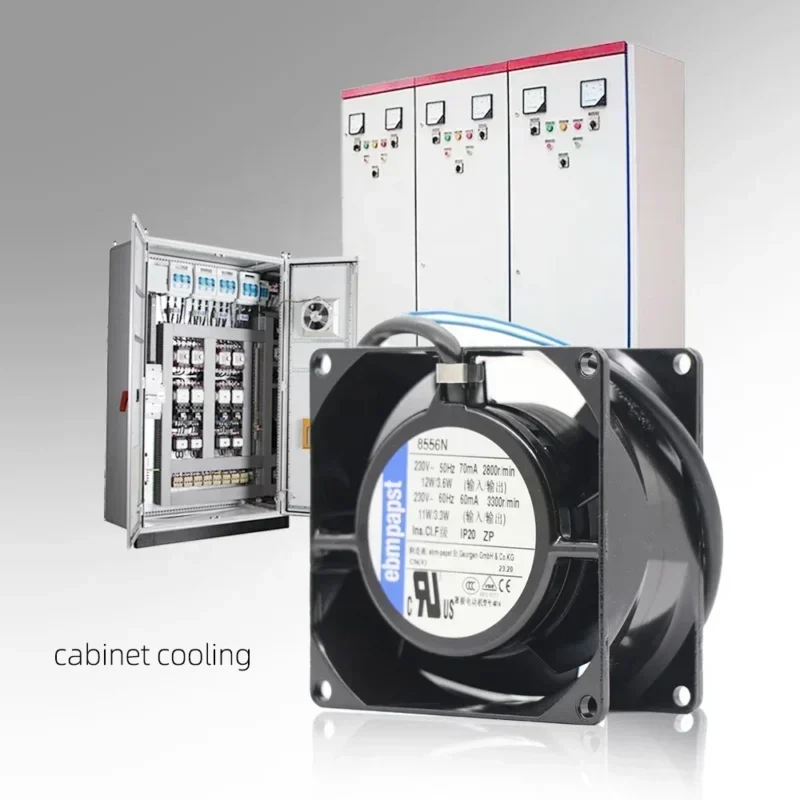ebmpapst 8556N 230V AC 80x80x38mm 8038 8cm 12W 29.4CFM 2800RPM IP20 All Metal Chassis Control Axial Fan ebmpapst 8556N 230V AC 80x80x38mm 8038 8cm 12W 29.4CFM 2800RPM IP20 All Metal Chassis Control Axial Fan