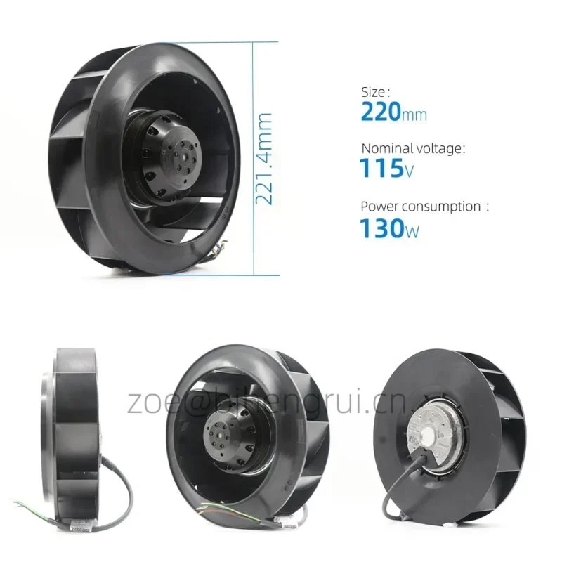 ebmpapst R2E220-AB08-12 R2E220-AB08-62 220mm 115V AC 93W 2750RPM 0.8A IP44 Centrifugal Fan for AB ebmpapst R2E220-AB08-12 R2E220-AB08-62 220mm 115V AC 93W 2750RPM 0.8A IP44 Centrifugal Fan for AB