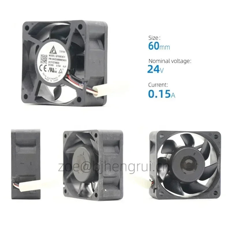 Delta QFR0624EH 6025 24V DC 60x60x25mm 0.15A 6800RPM Axial Fan for ABB 3AxD50000028424 Delta QFR0624EH 6025 24V DC 60x60x25mm 0.15A 6800RPM Axial Fan for ABB 3AxD50000028424