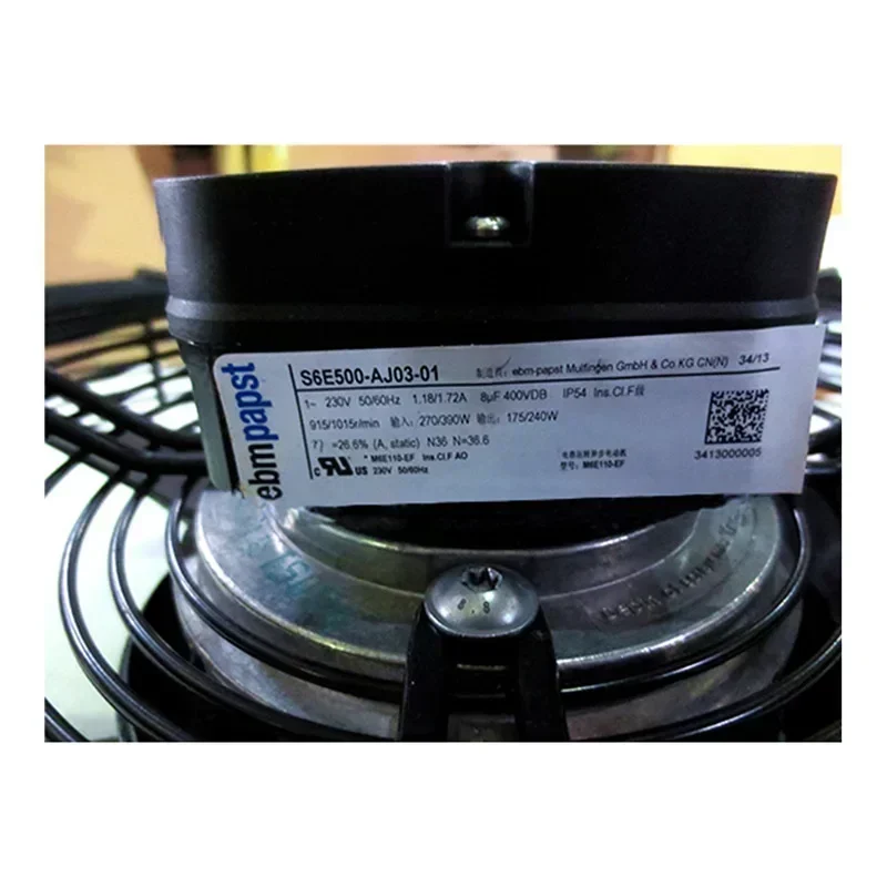 ebmpapst S6E500-AJ03-01/F02 500mm 230V AC 270W 390W 915RPM 1.18A IP54 Outer Rotor Air Purifier Axial Fan A6E500-AJ03-01 ebmpapst S6E500-AJ03-01/F02 500mm 230V AC 270W 390W 915RPM 1.18A IP54 Outer Rotor Air Purifier Axial Fan A6E500-AJ03-01