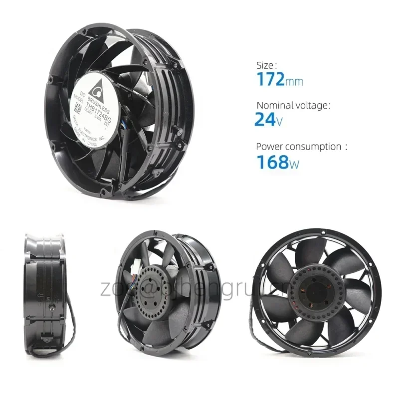 Delta THB1724BG ACS880 R9 17cm 17251 24V DC 8.40A 8000RPM 700CFM Axial Fan for ABB 3AUA0000077628 Delta THB1724BG ACS880 R9 17cm 17251 24V DC 8.40A 8000RPM 700CFM Axial Fan for ABB 3AUA0000077628