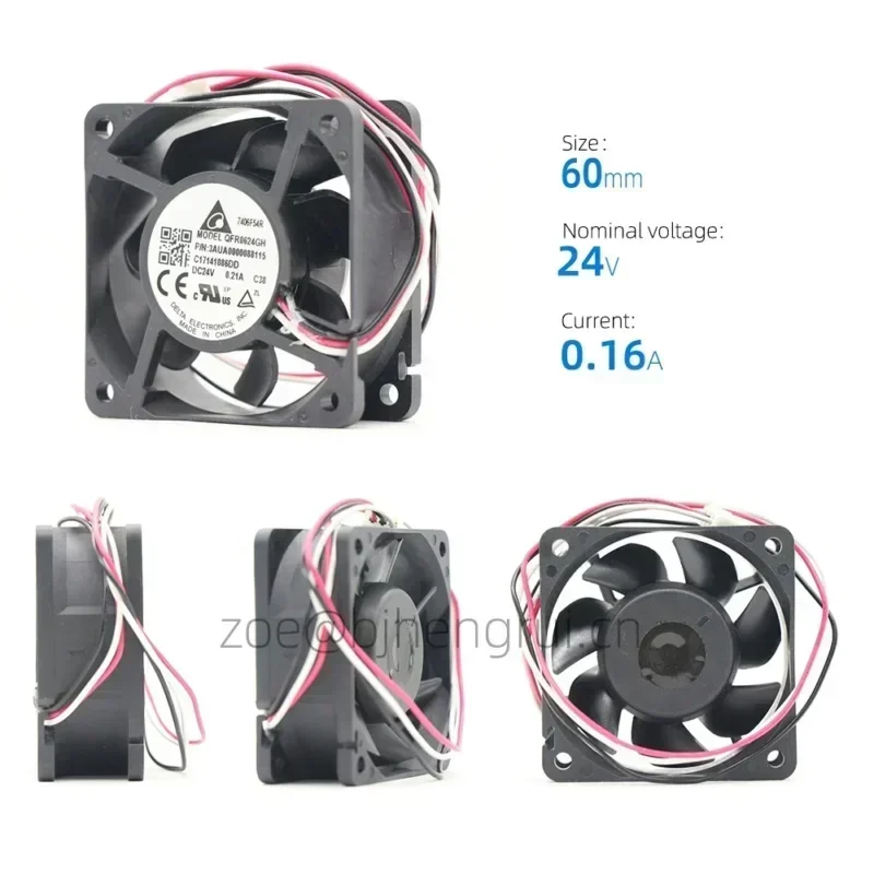 Delta QFR0624GH QFR0624GHC38 3AUA0000088115 24V DC 0.21A 5000RPM Axial Fan for ABB ACS880 Fan Delta QFR0624GH QFR0624GHC38 3AUA0000088115 24V DC 0.21A 5000RPM Axial Fan for ABB ACS880 Fan