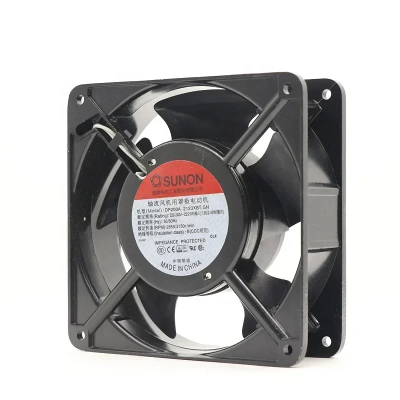 SUNON DP200A 2123xBT.GN 12038 220V AC 120x120x38mm 22W 12cm 2850RPM 117CFM Axial Fan SUNON DP200A 2123xBT.GN 12038 220V AC 120x120x38mm 22W 12cm 2850RPM 117CFM Axial Fan