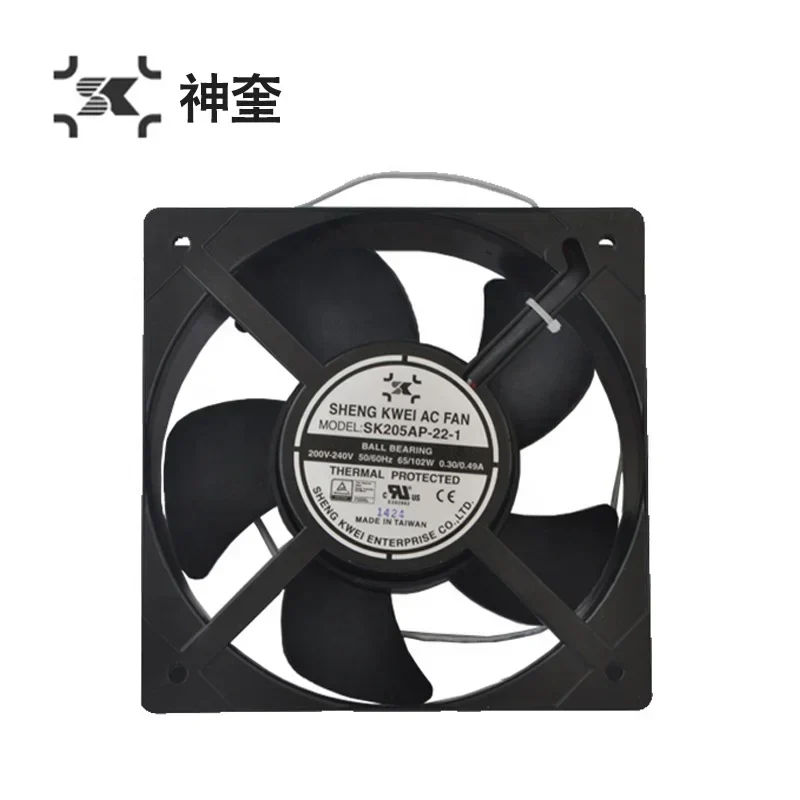 SHENG KWEI SK205AP-22-1 240V AC 620CFM 2850rpm 65W 0.49A 620CFM 2850RPM Axial Fan
