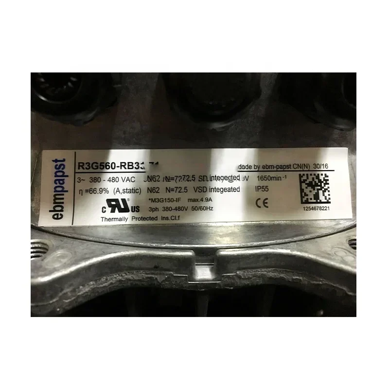 ebmpapst R3G560-RB31-71 480V AC 2.9KW 4.43A 1650RPM AHU Air Handling Unit Precision Air Conditioners Centrifugal Fan ebmpapst R3G560-RB31-71 480V AC 2.9KW 4.43A 1650RPM AHU Air Handling Unit Precision Air Conditioners Centrifugal Fan