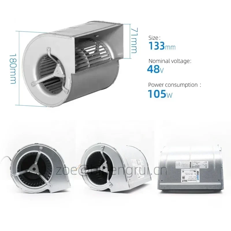 Ebmpapst D1G133-AB39-52 48V DC 105W 1780RPM 133mm 2.8A Vacon Frequency Converter Centrifugal Fan Ebmpapst D1G133-AB39-52 48V DC 105W 1780RPM 133mm 2.8A Vacon Frequency Converter Centrifugal Fan
