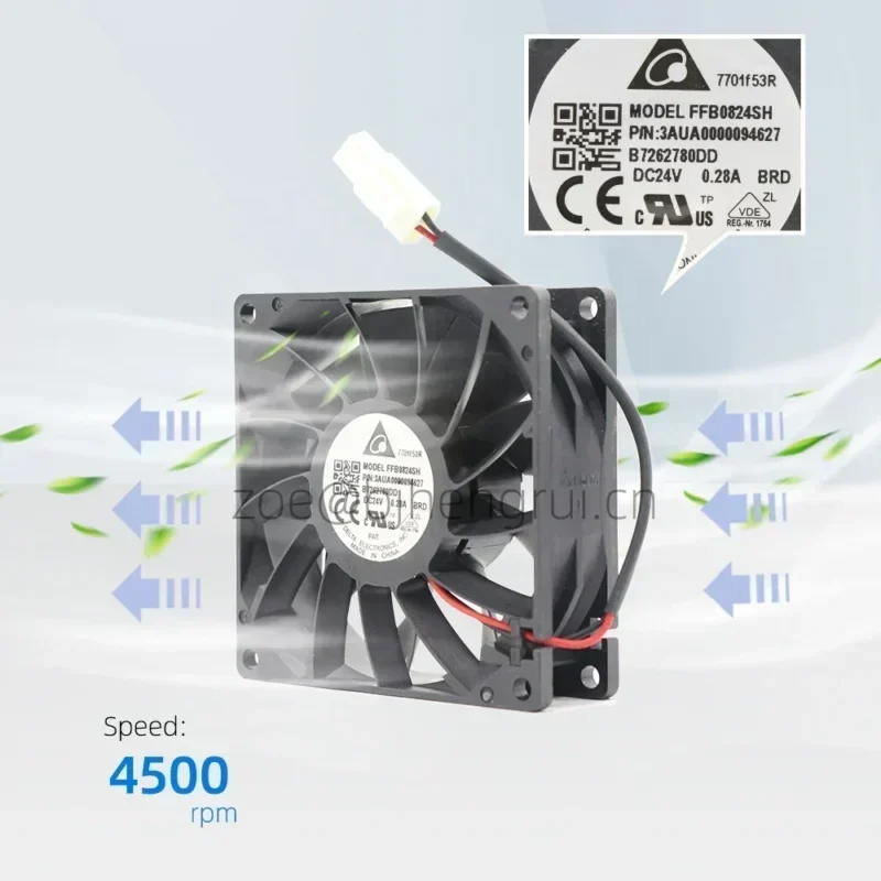 Delta FFB0824SH FFB0824SH-BRD 24V DC 0.28A 8cm 8025 80x80x25mm 5.76 W 4500RPM ABB Axial Fan Delta FFB0824SH FFB0824SH-BRD 24V DC 0.28A 8cm 8025 80x80x25mm 5.76 W 4500RPM ABB Axial Fan