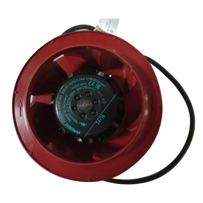 ebmpapst R2S133-AE17-43 M2S052-CA 230V AC 36W 0.25A 133mm 2780rpm Twin Bearing Air Purifier Centrifugal Fan ebmpapst R2S133-AE17-43 M2S052-CA 230V AC 36W 0.25A 133mm 2780rpm Twin Bearing Air Purifier Centrifugal Fan