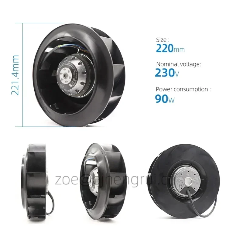 ebmpapst R2E220-AA40-23 230V AC 85W 0.38A 2600RPM Turbine Converter VLT5000 Centrifugal Fan ebmpapst R2E220-AA40-23 230V AC 85W 0.38A 2600RPM Turbine Converter VLT5000 Centrifugal Fan