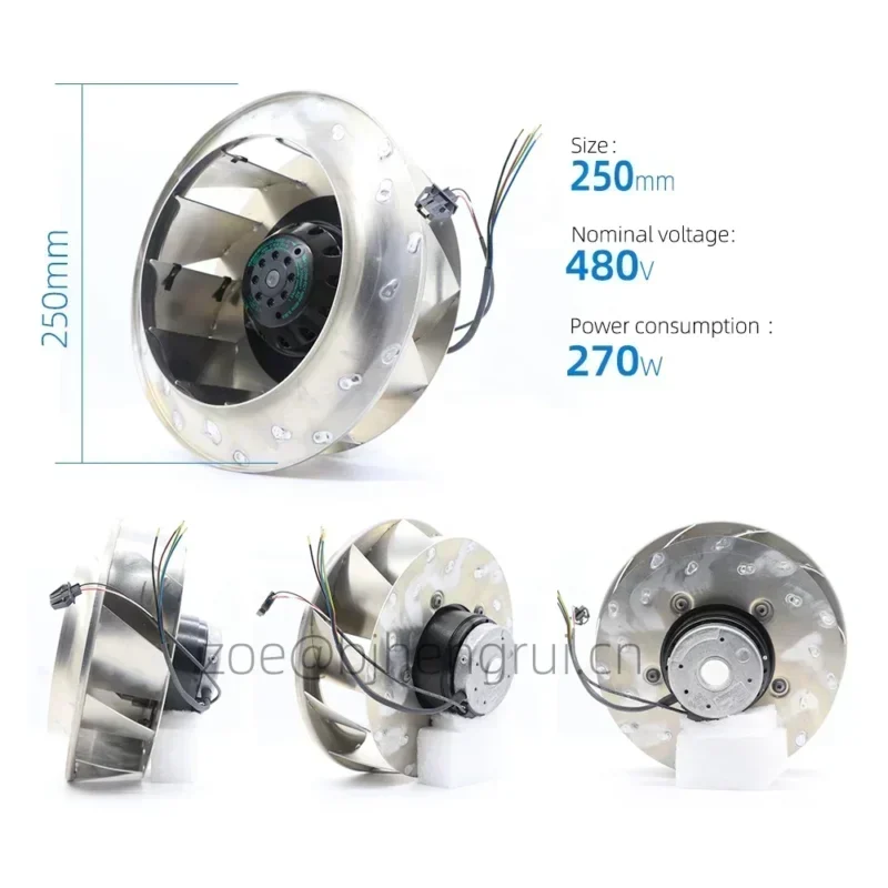 ebmpapst R2D250-AM20-09 400V AC 170W 0.3A 250mm 2700RPM Blower Centrifugal Fans for with Thermal Sensor ebmpapst R2D250-AM20-09 400V AC 170W 0.3A 250mm 2700RPM Blower Centrifugal Fans for with Thermal Sensor