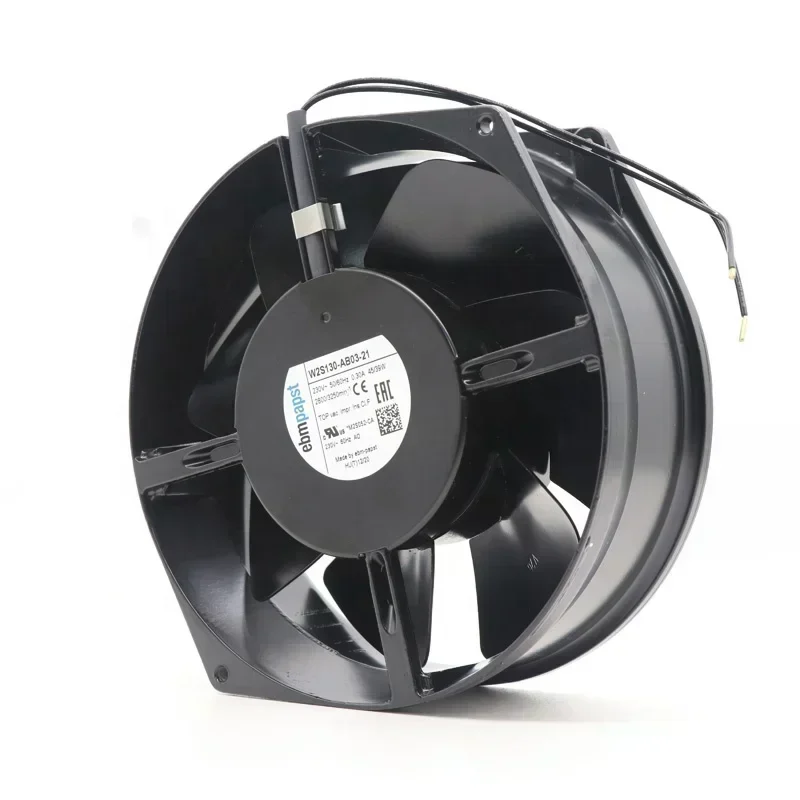 Ebmpapst W2S130-AB03-21 170x150x55mm 17cm 230V AC 45W 0.31A 2800RPM IP20 Full Metal Axial Fan Ebmpapst W2S130-AB03-21 170x150x55mm 17cm 230V AC 45W 0.31A 2800RPM IP20 Full Metal Axial Fan
