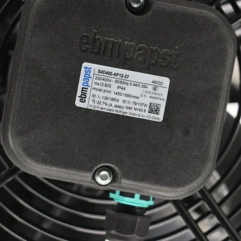 ebmpapst S4D400-AP12-37 240V 135W 0.76A 400mm Condenser Axial Fan S4D400-AP12-43 ebmpapst S4D400-AP12-37 240V 135W 0.76A 400mm Condenser Axial Fan S4D400-AP12-43