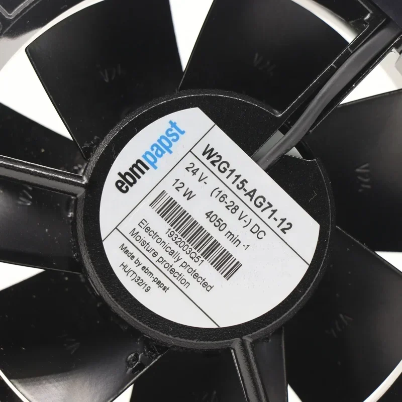 ebmpapst W2G115-AG71-12 127x127x38mm 24V DC 160CFM 12W 4050RPM All Metal Tubeaxial Fan ebmpapst W2G115-AG71-12 127x127x38mm 24V DC 160CFM 12W 4050RPM All Metal Tubeaxial Fan