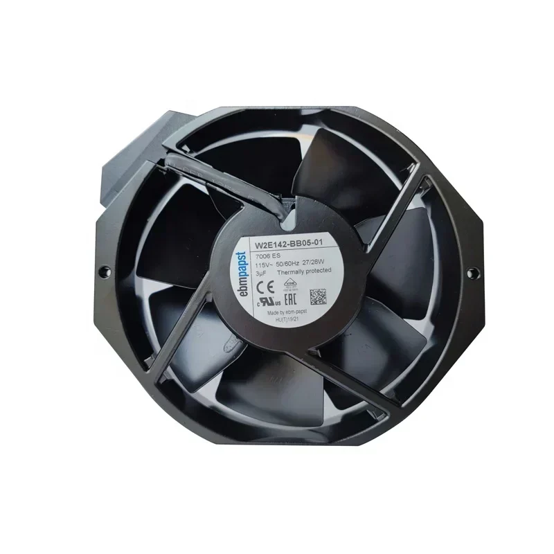ebmpapst W2E142-BB05-01 115V AC 27W 0.24A 2800RPM Tube Metal ABB Axial Fan ebmpapst W2E142-BB05-01 115V AC 27W 0.24A 2800RPM Tube Metal ABB Axial Fan