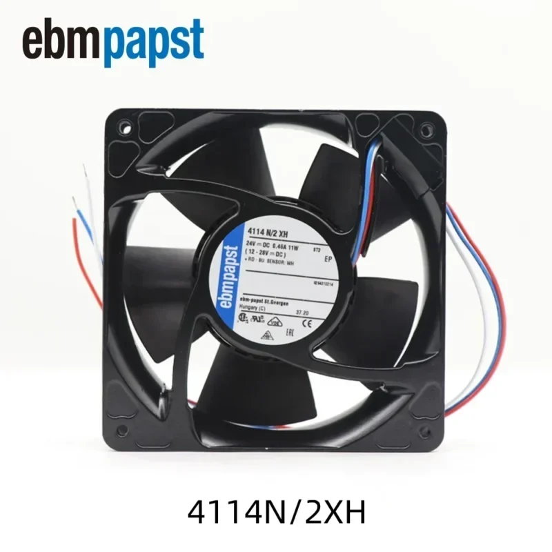 ebmpapst 4114N/2xH 24V DC 120x120x38mm 11W 12038 440RPM 12cm Industrial Fan 4114N/2H4