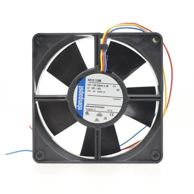 ebmpapst 4312/12M 120x120x32mm 12V DC 12032 12cm 3.1W 3200RPM Compact Axial Fan ebmpapst 4312/12M 120x120x32mm 12V DC 12032 12cm 3.1W 3200RPM Compact Axial Fan