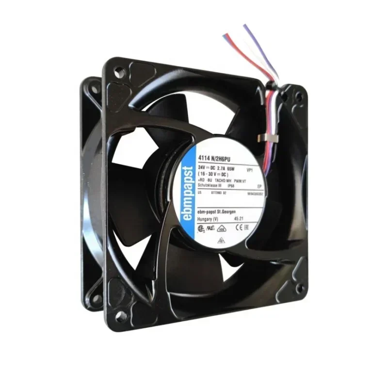 ebmpapst 4114N/2H 4114N/2H6P 120x120x38mm 12038 12cm 24V DC 11W Medical Instrument Axial Fan ebmpapst 4114N/2H 4114N/2H6P 120x120x38mm 12038 12cm 24V DC 11W Medical Instrument Axial Fan