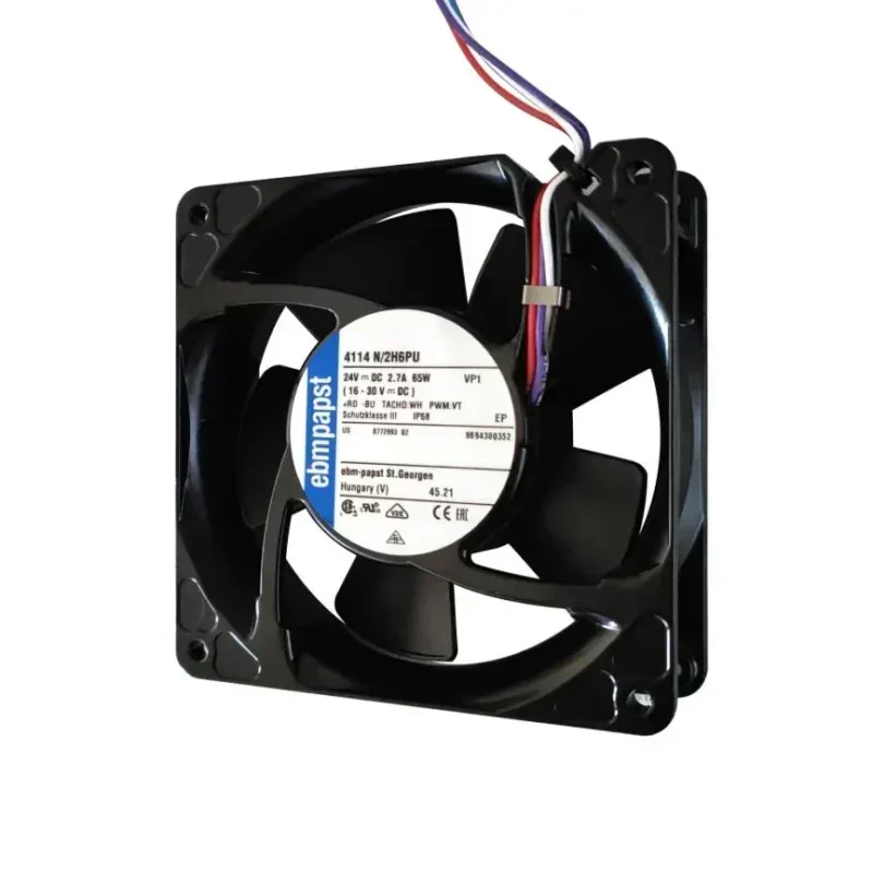 ebmpapst 4114N/2H 4114N/2H6P 120x120x38mm 12038 12cm 24V DC 11W Medical Instrument Axial Fan ebmpapst 4114N/2H 4114N/2H6P 120x120x38mm 12038 12cm 24V DC 11W Medical Instrument Axial Fan