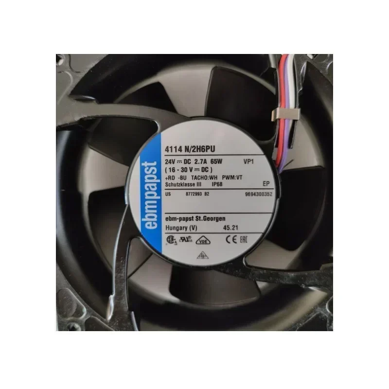 ebmpapst 4114N/2H 4114N/2H6P 120x120x38mm 12038 12cm 24V DC 11W Medical Instrument Axial Fan ebmpapst 4114N/2H 4114N/2H6P 120x120x38mm 12038 12cm 24V DC 11W Medical Instrument Axial Fan