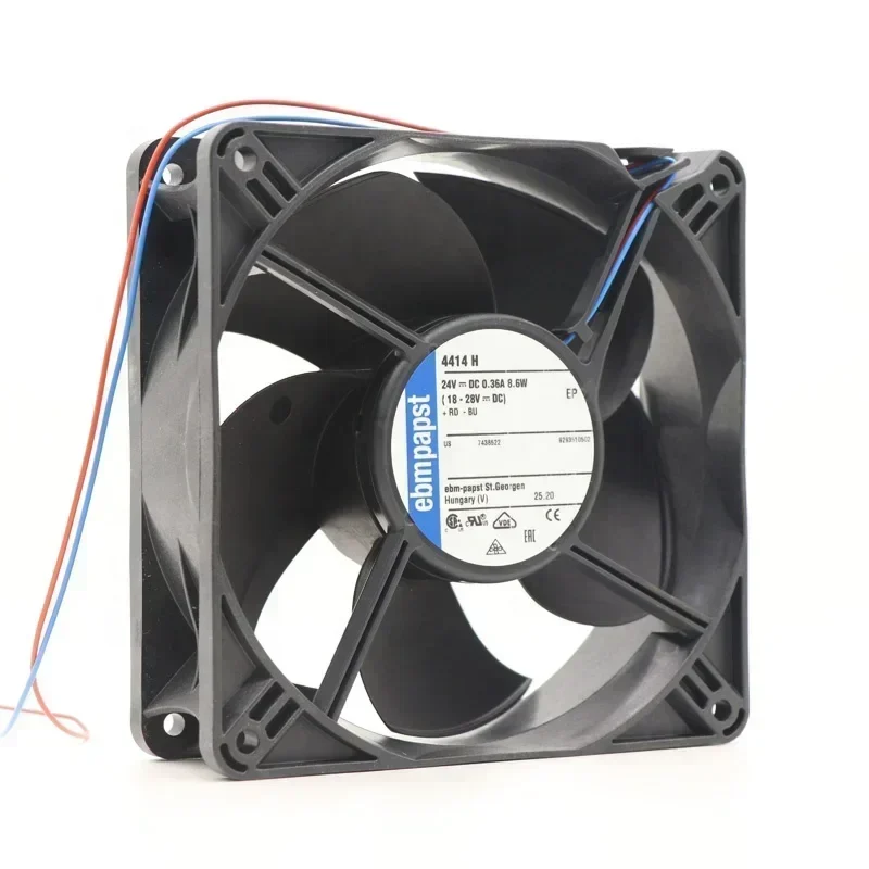 ebmpapst 4414H 120x120x38mm 12cm 12038 24V DC 8.6W 0.36A 240m3/h 4300RPM Axial Fan ebmpapst 4414H 120x120x38mm 12cm 12038 24V DC 8.6W 0.36A 240m3/h 4300RPM Axial Fan
