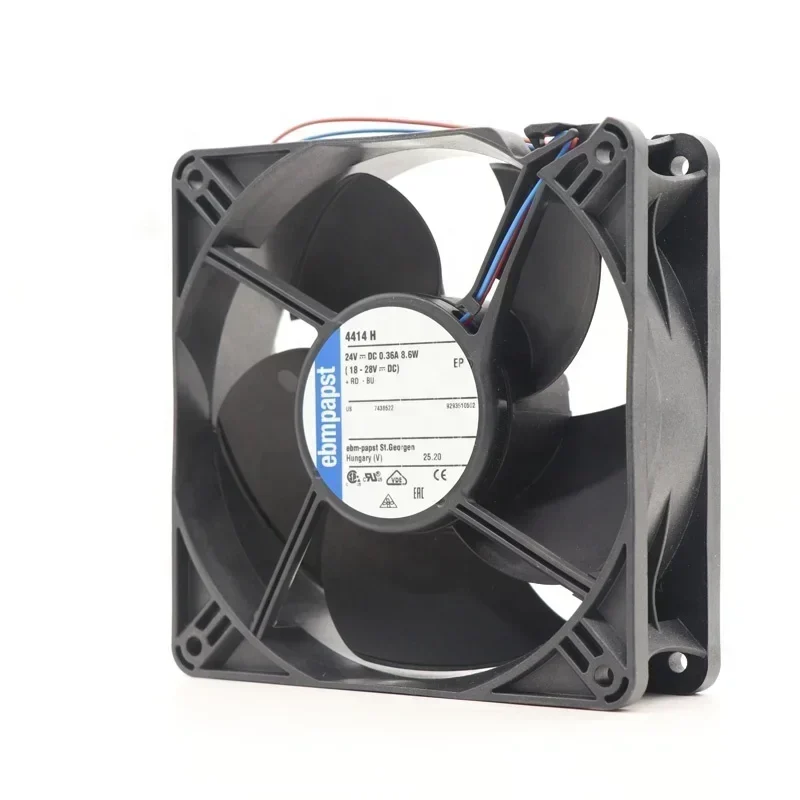 ebmpapst 4414H 120x120x38mm 12cm 12038 24V DC 8.6W 0.36A 240m3/h 4300RPM Axial Fan ebmpapst 4414H 120x120x38mm 12cm 12038 24V DC 8.6W 0.36A 240m3/h 4300RPM Axial Fan