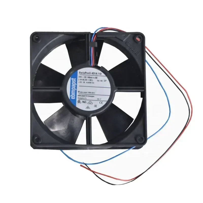 ebmpapst 4314/19-189 119x119x32mm 12cm 4.6W 24V DC 2800rpm 0.19A 606CFM Robot Axial Fan ebmpapst 4314/19-189 119x119x32mm 12cm 4.6W 24V DC 2800rpm 0.19A 606CFM Robot Axial Fan