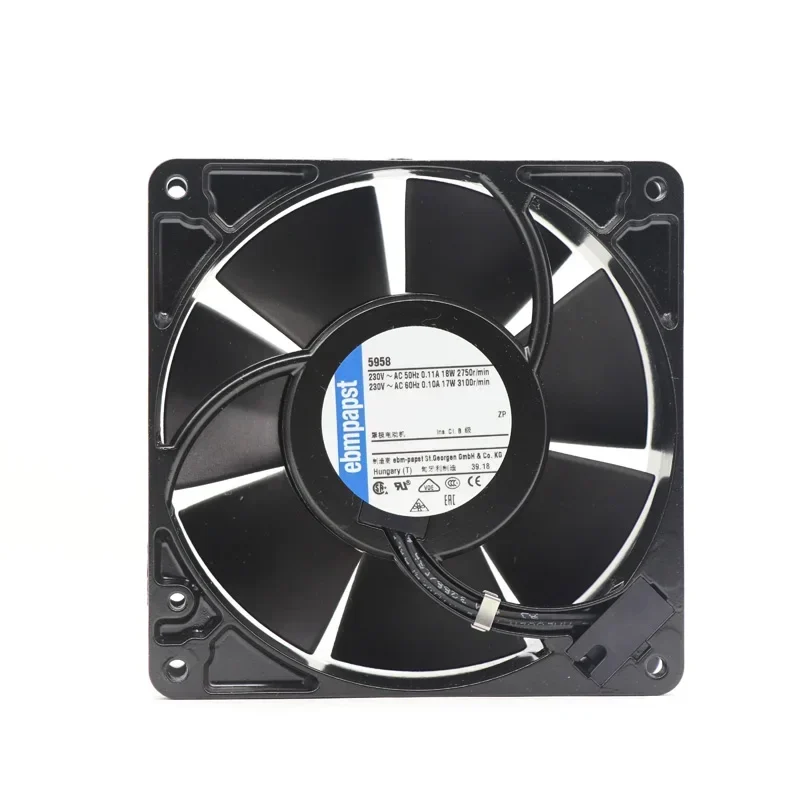 ebmpapst 5958 127 x 127 x 38mm 230V AC 18W 0.105A 180m3/h 2750rpm IP20 Axial Fan