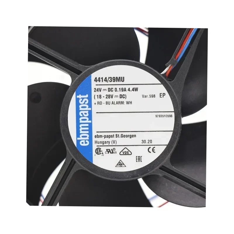 ebmpapst 4414/39MU-598 120x120x38mm 24V DC 4.4W 12038 Chassis Industrial Automation Axial Fan 4414FNH ebmpapst 4414/39MU-598 120x120x38mm 24V DC 4.4W 12038 Chassis Industrial Automation Axial Fan 4414FNH