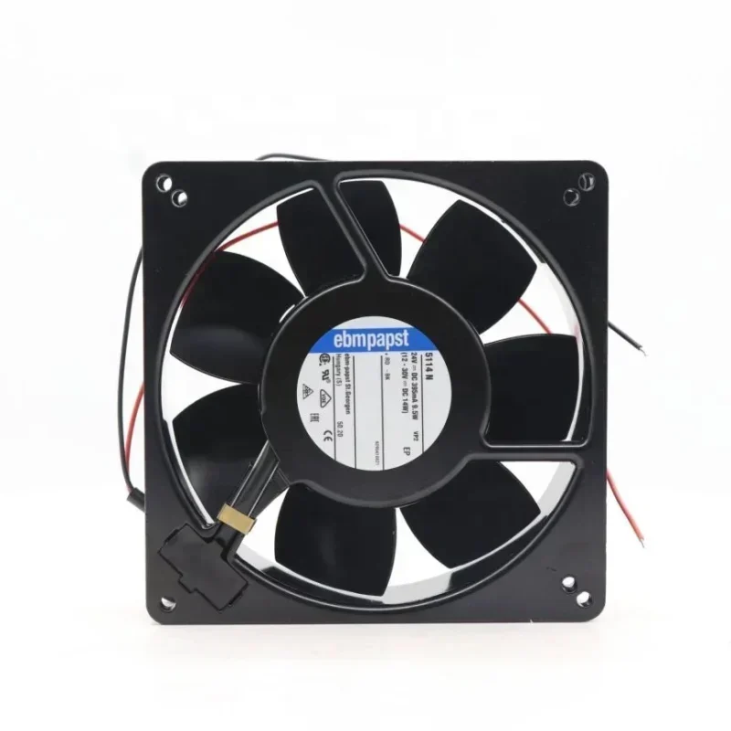 ebmpapst TYP 5114N 24V DC 9W 135x135x38mm 0.38A Resistant All Metal Axial Fan ebmpapst TYP 5114N 24V DC 9W 135x135x38mm 0.38A Resistant All Metal Axial Fan