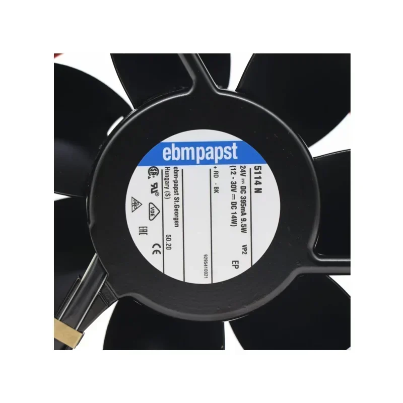 ebmpapst TYP 5114N 24V DC 9W 135x135x38mm 0.38A Resistant All Metal Axial Fan ebmpapst TYP 5114N 24V DC 9W 135x135x38mm 0.38A Resistant All Metal Axial Fan