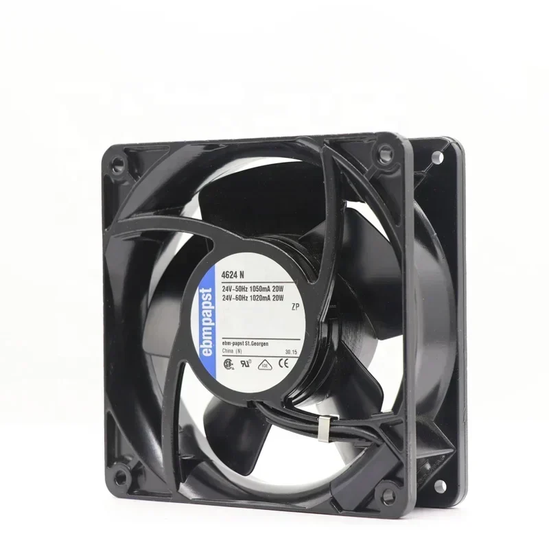 ebmpapst TYP 4624N 12038 120x120x38mm 12cm 24V DC 18W 93CFM 3100RPM Sleeve Bearings Chassis Axial Fan ebmpapst TYP 4624N 12038 120x120x38mm 12cm 24V DC 18W 93CFM 3100RPM Sleeve Bearings Chassis Axial Fan