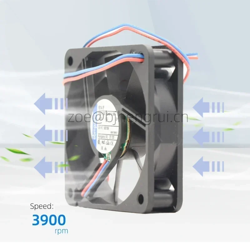 ebmpapst 614F 24V DC 1.1W 6015 60x60x15mm 6cm 3900RPM Sleeve Bearing Server High End Silent Axial Fan ebmpapst 614F 24V DC 1.1W 6015 60x60x15mm 6cm 3900RPM Sleeve Bearing Server High End Silent Axial Fan