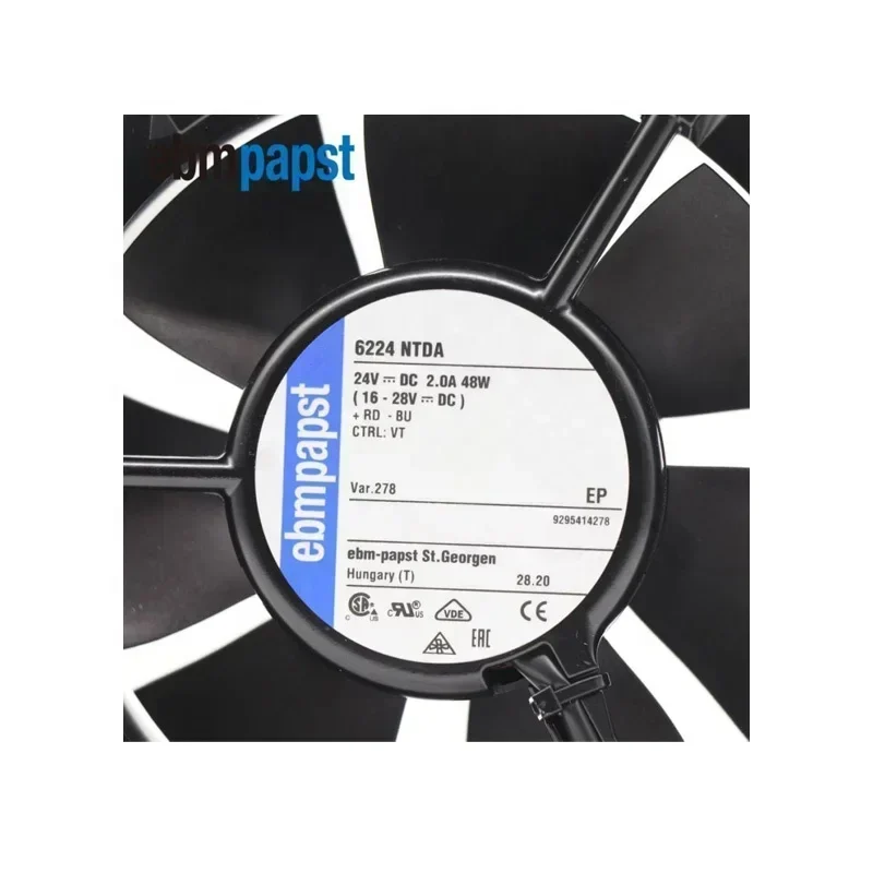 ebmpapst 6224NU 17251 172x51mm 24V DC 390m3/h 3400RPM 18W Axial Fan ebmpapst 6224NU 17251 172x51mm 24V DC 390m3/h 3400RPM 18W Axial Fan