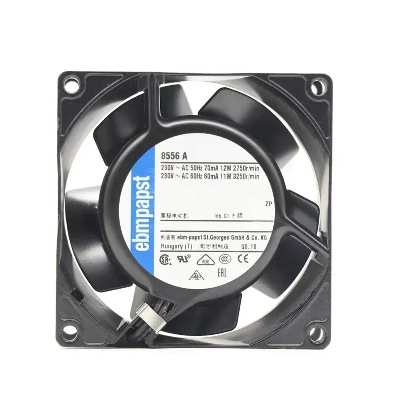 ebmpapst 8556A 230V AC 12/11W 8cm 52m3/h 80x80x38mm 0.07A 2750RPM All Metal Heat-resistant Axial Fan ebmpapst 8556A 230V AC 12/11W 8cm 52m3/h 80x80x38mm 0.07A 2750RPM All Metal Heat-resistant Axial Fan