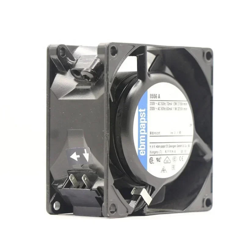 ebmpapst 8556A 230V AC 12/11W 8cm 52m3/h 80x80x38mm 0.07A 2750RPM All Metal Heat-resistant Axial Fan ebmpapst 8556A 230V AC 12/11W 8cm 52m3/h 80x80x38mm 0.07A 2750RPM All Metal Heat-resistant Axial Fan