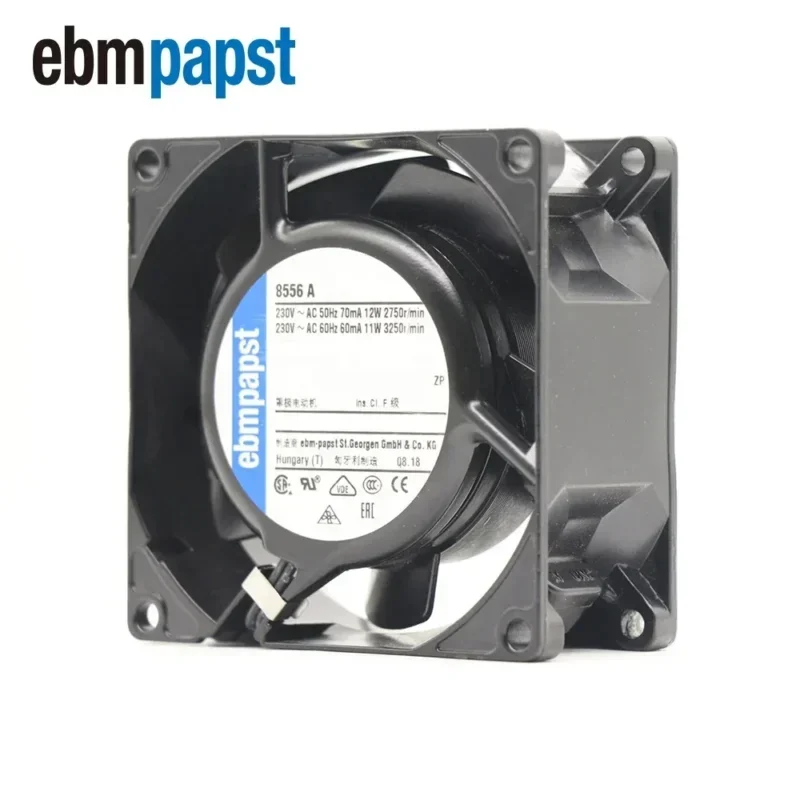 ebmpapst 8556A 230V AC 12/11W 8cm 52m3/h 80x80x38mm 0.07A 2750RPM All Metal Heat-resistant Axial Fan