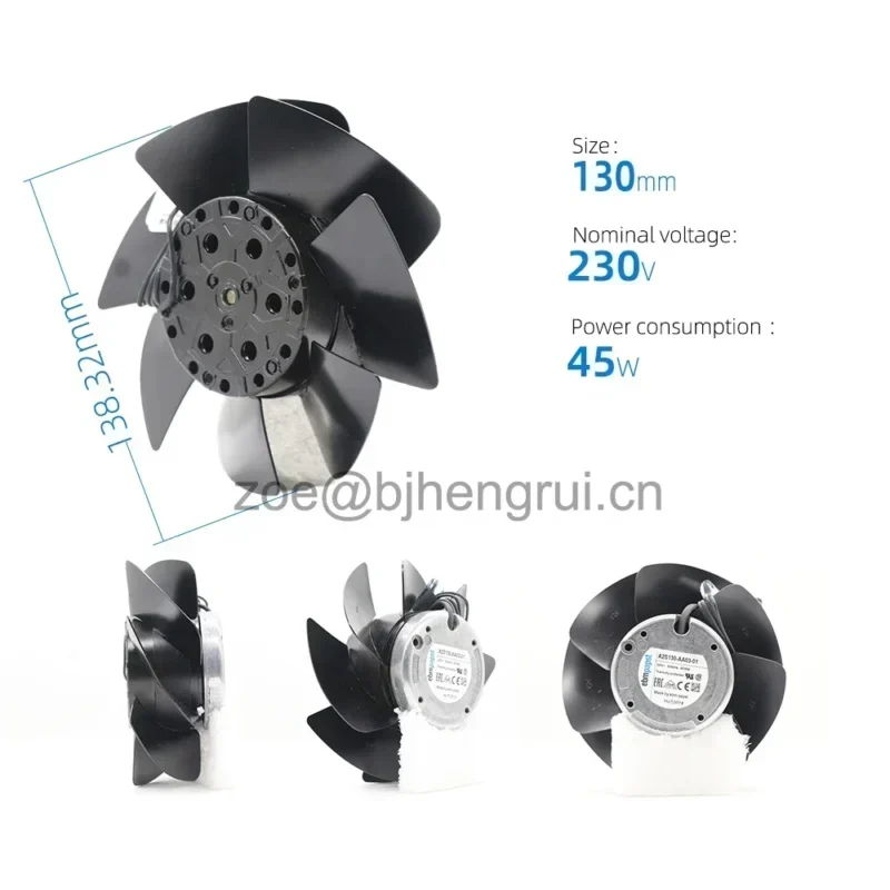 ebmpapst A2S130-AA03-01 230V AC 45W 2800RPM 0.31A 130mm Resistant Lenz Axial Fans ebmpapst A2S130-AA03-01 230V AC 45W 2800RPM 0.31A 130mm Resistant Lenz Axial Fans