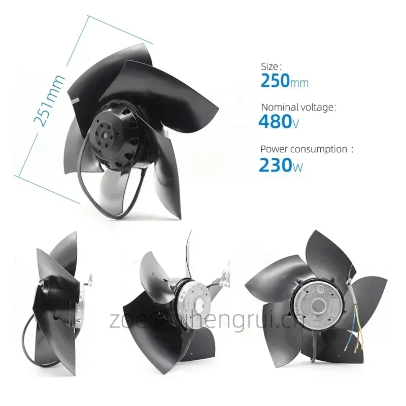 ebmpapst A2D250-AD26-05 400V AC 150W 0.26A 250mm Siemens 1PH713 Series Spindle Servo Motor Impeller Axial Fan ebmpapst A2D250-AD26-05 400V AC 150W 0.26A 250mm Siemens 1PH713 Series Spindle Servo Motor Impeller Axial Fan