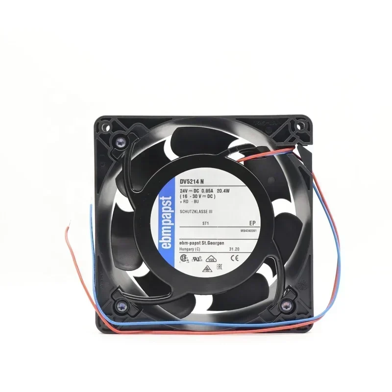 ebmpapst DV5214N 24V DC 0.85A 20.4W 127x38 mm 5000RPM 270m3/h Aluminum Frame Axial Fan ebmpapst DV5214N 24V DC 0.85A 20.4W 127x38 mm 5000RPM 270m3/h Aluminum Frame Axial Fan