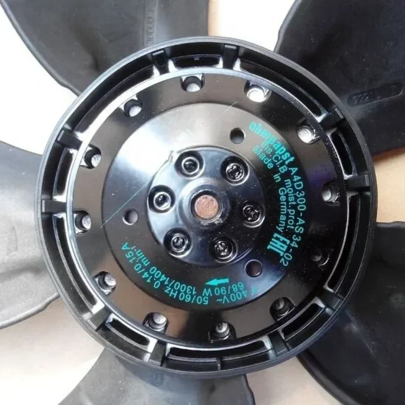 ebmpapst A4D300-AS34-02 230V AC 0.40A 130W 300mm 1410RPM 0.61A IP44 1400 M3/h Axial Fan ebmpapst A4D300-AS34-02 230V AC 0.40A 130W 300mm 1410RPM 0.61A IP44 1400 M3/h Axial Fan