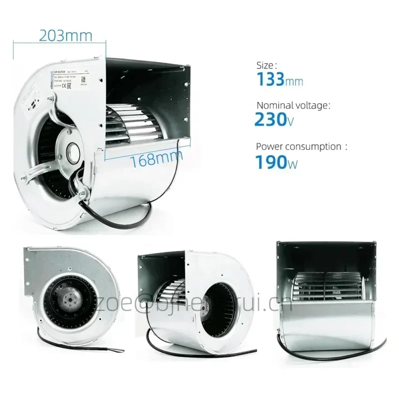 ebmpapst D2E133-CI33-56 230V AC 175W 0.77/0.84A Blower Double Inlet Forward Centrifugal Fan ebmpapst D2E133-CI33-56 230V AC 175W 0.77/0.84A Blower Double Inlet Forward Centrifugal Fan
