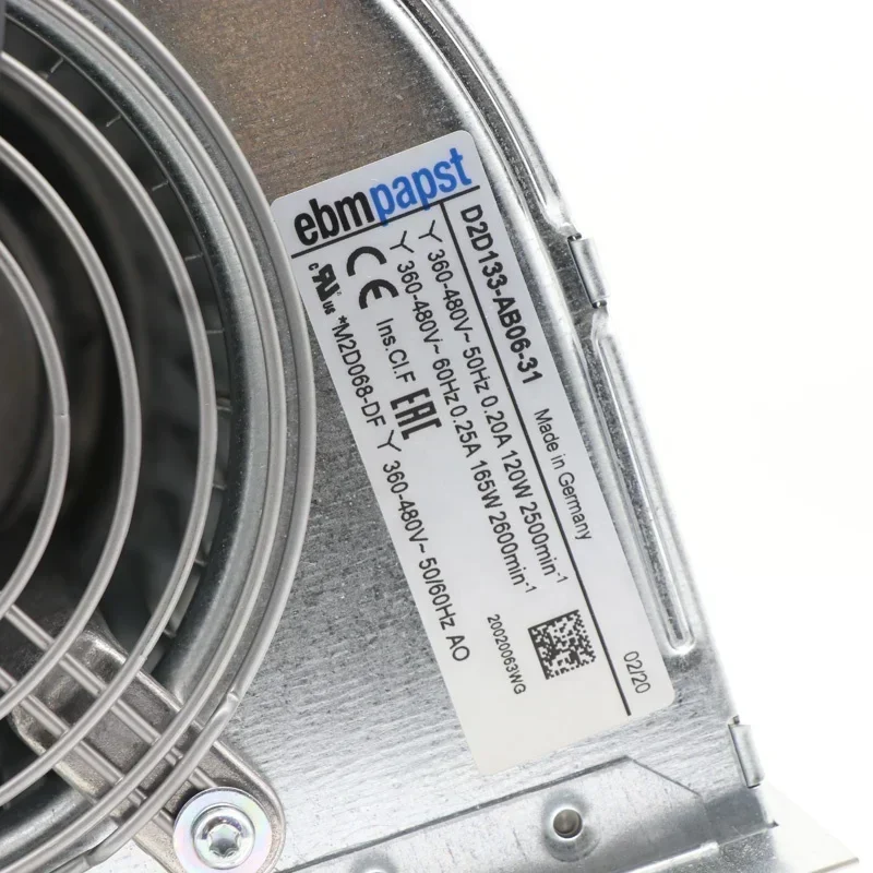 ebmpapst D2D133-AB06-31 380V AC 120W 0.2A 2500RPM 400CFM 133mm Siemens Centrifugal Fan ebmpapst D2D133-AB06-31 380V AC 120W 0.2A 2500RPM 400CFM 133mm Siemens Centrifugal Fan