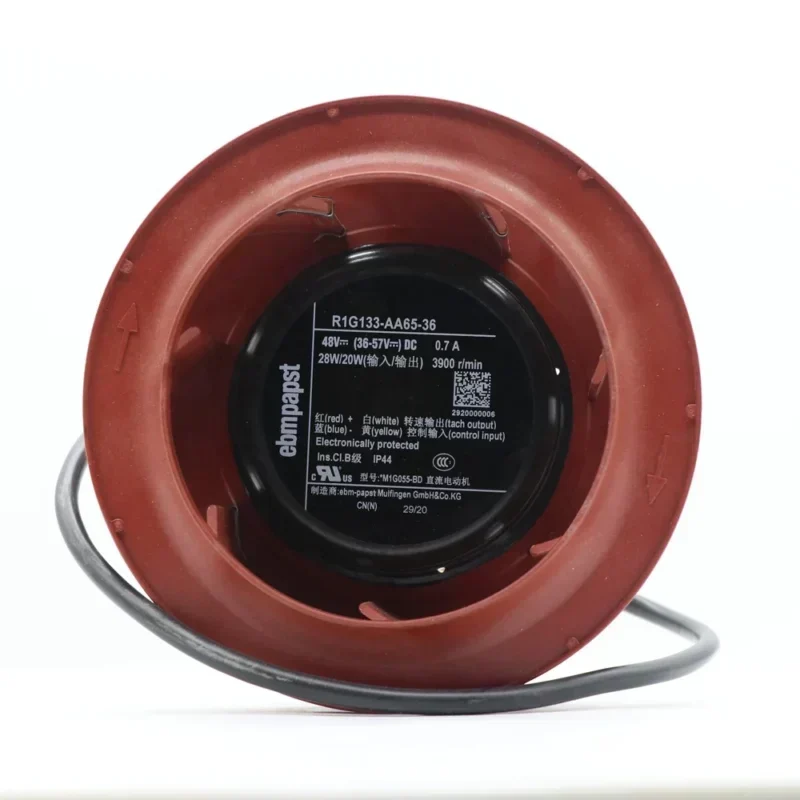 ebmpapst R1G133-AA65-36 48V DC 28W 3900RPM IP44 133mm HVAC Air Purifier Fresh Air System Centrifugal Fan ebmpapst R1G133-AA65-36 48V DC 28W 3900RPM IP44 133mm HVAC Air Purifier Fresh Air System Centrifugal Fan
