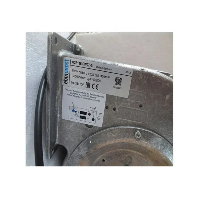 ebmpapst G2E146-DW07-10 230V AC 1550RPM 140W 0.62A 146mm Wind Power Blower ebmpapst G2E146-DW07-10 230V AC 1550RPM 140W 0.62A 146mm Wind Power Blower